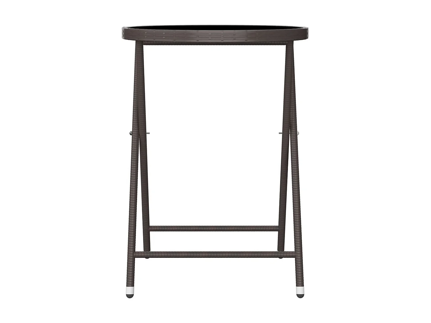 Ensemble de bistro 3 pcs Résine tressée et verre trempé Marron