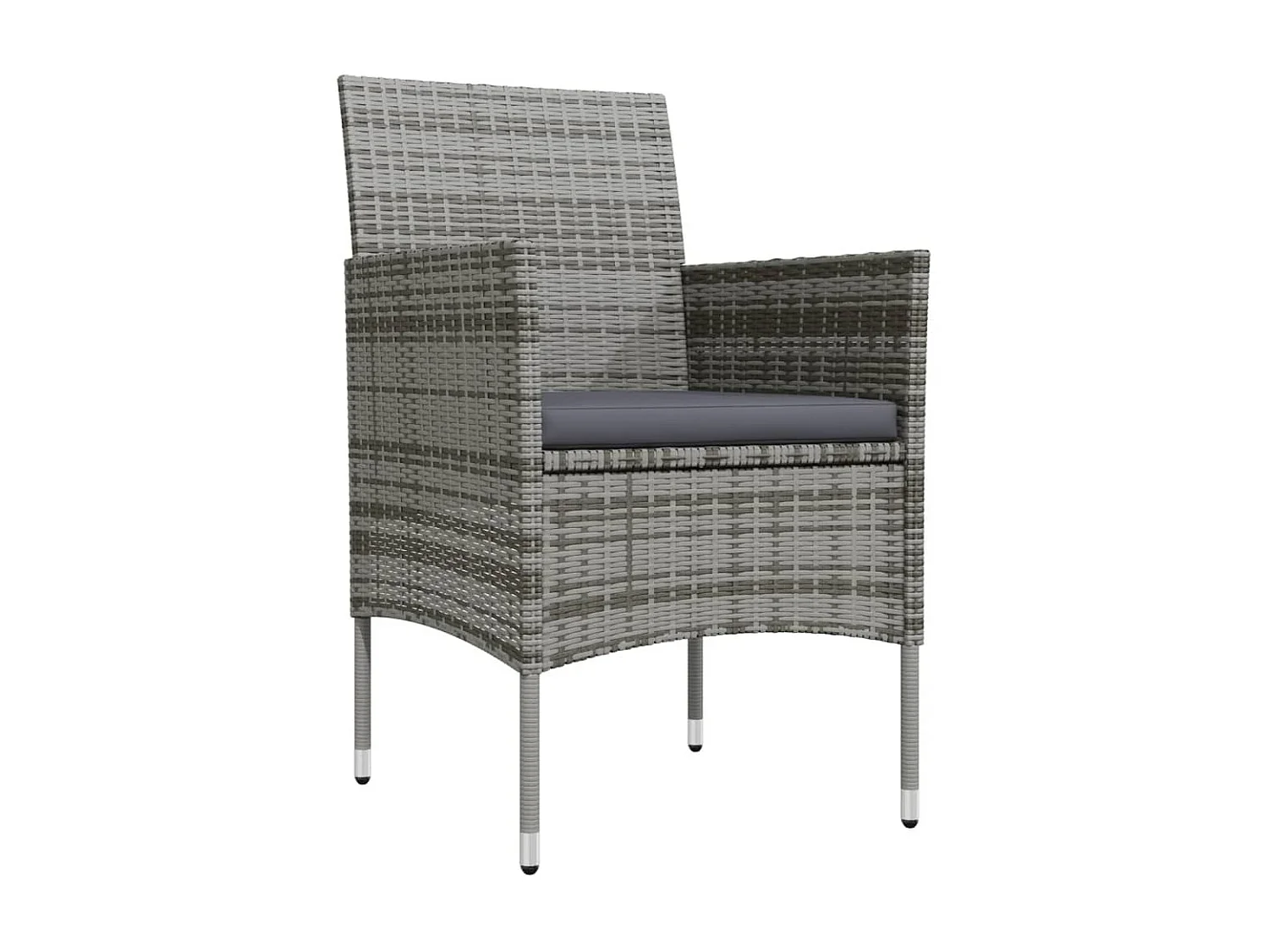 Ensemble de salle à manger de jardin et coussins 3pcs Gris-noir 2