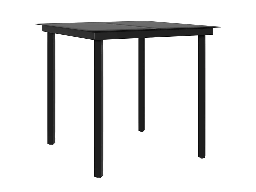 Ensemble de salle à manger de jardin et coussins 3pcs Gris-noir 2