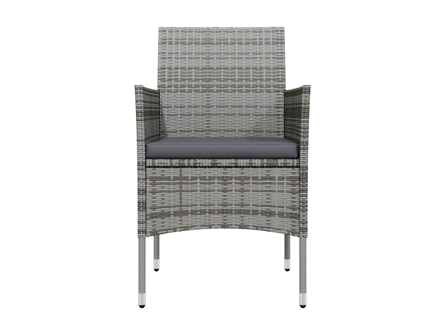 Ensemble de salle à manger de jardin et coussins 3pcs Gris-noir 2