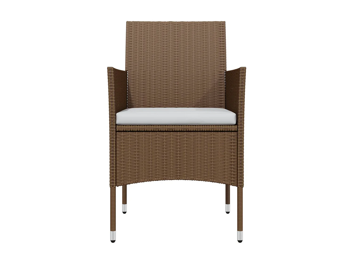 Mobilier de salle à manger de jardin coussins 5 pcs Marron-noir 2