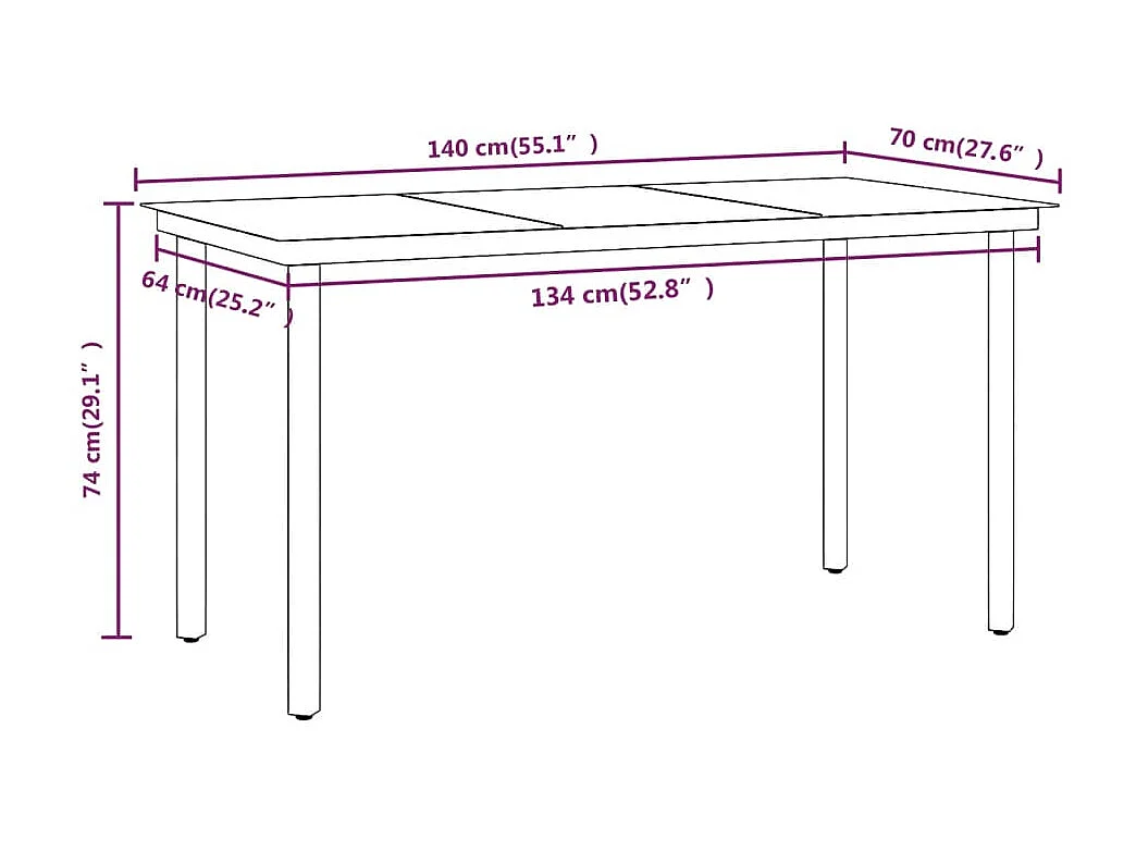 Mobilier de salle à manger de jardin coussins 5 pcs Marron-noir 2