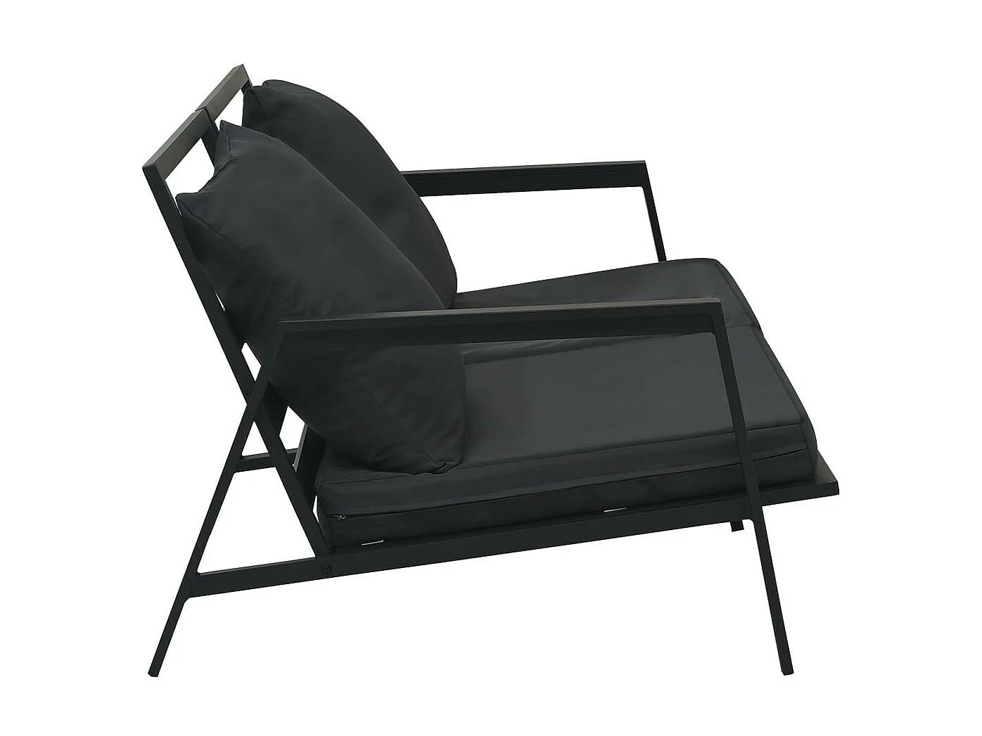 Salon de jardin 5 pcs avec coussins Aluminium Gris foncé