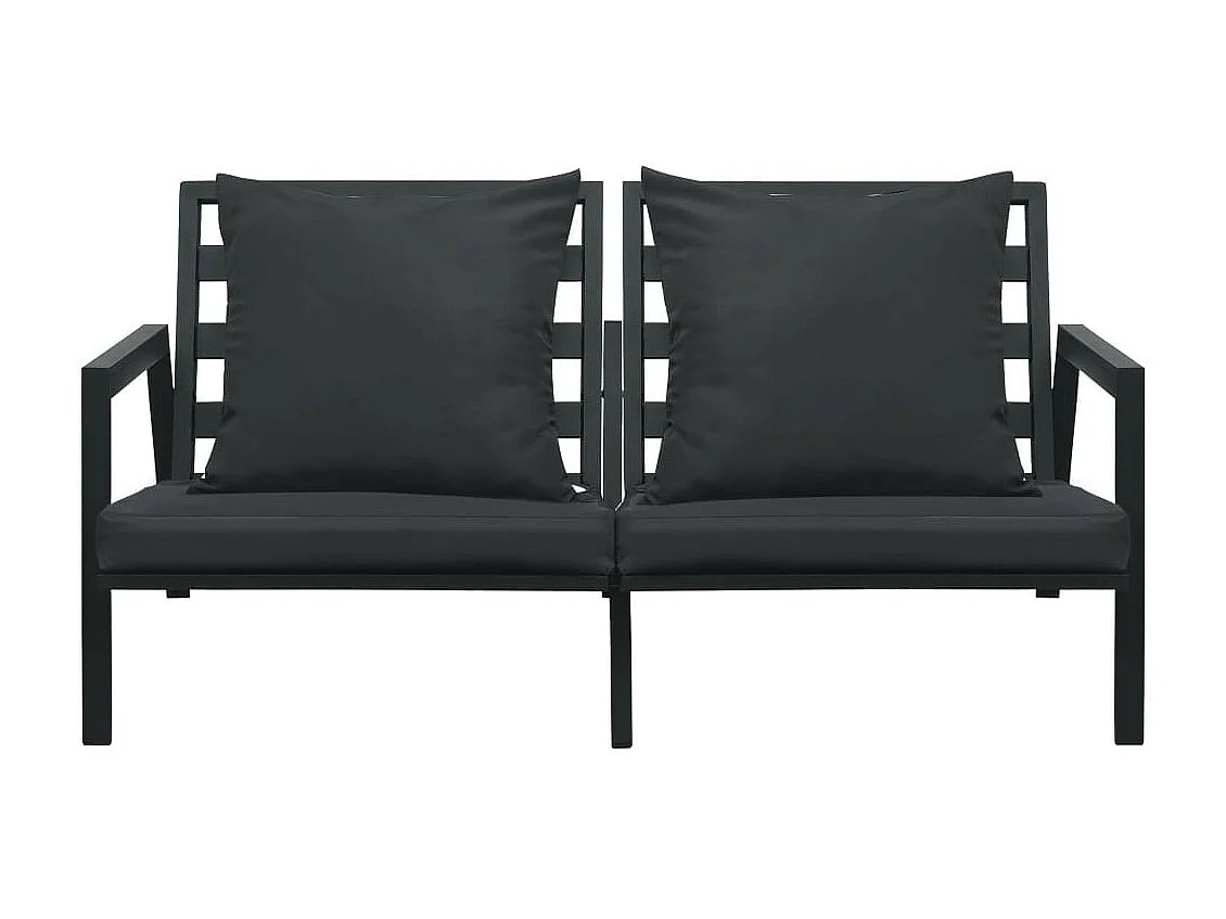 Salon de jardin 5 pcs avec coussins Aluminium Gris foncé