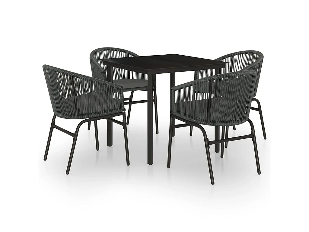 Ensemble de salle à manger de jardin 5 pcs Anthracite 9
