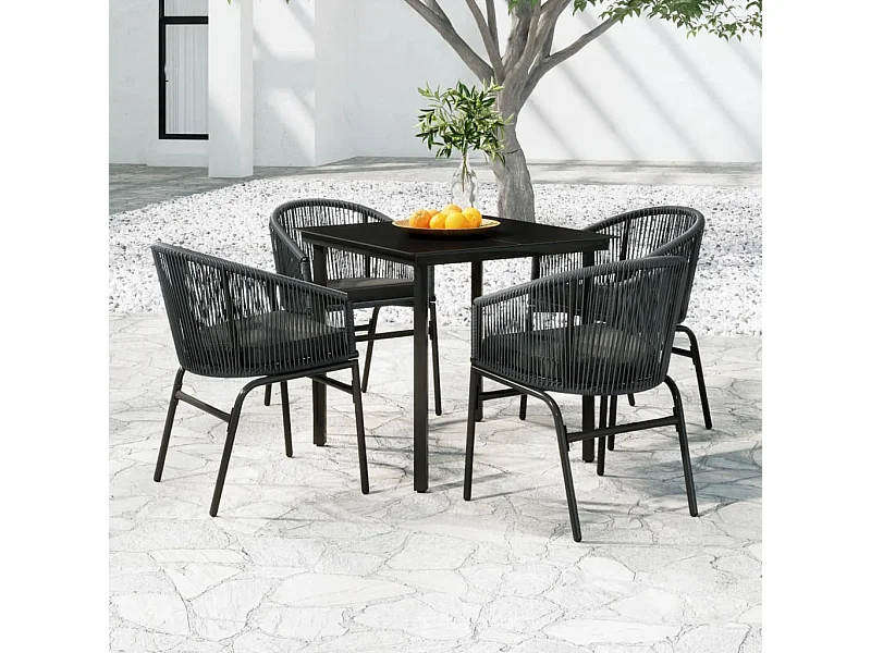 Ensemble de salle à manger de jardin 5 pcs Anthracite 9