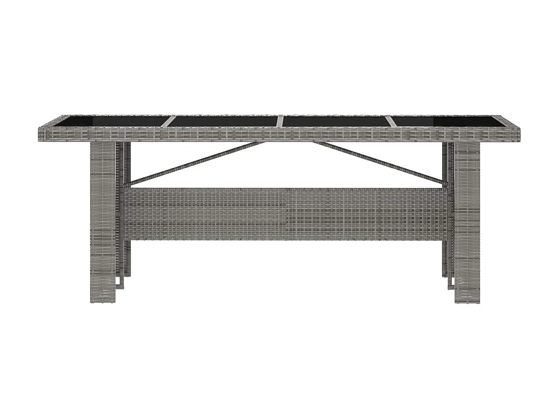 Mobilier à dîner jardin 11pcs avec coussins Résine tressée Gris