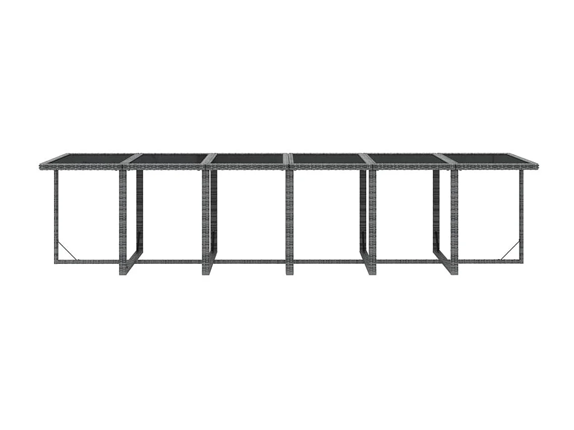 Ensemble à dîner de jardin coussins 13 pcs Résine tressée Gris