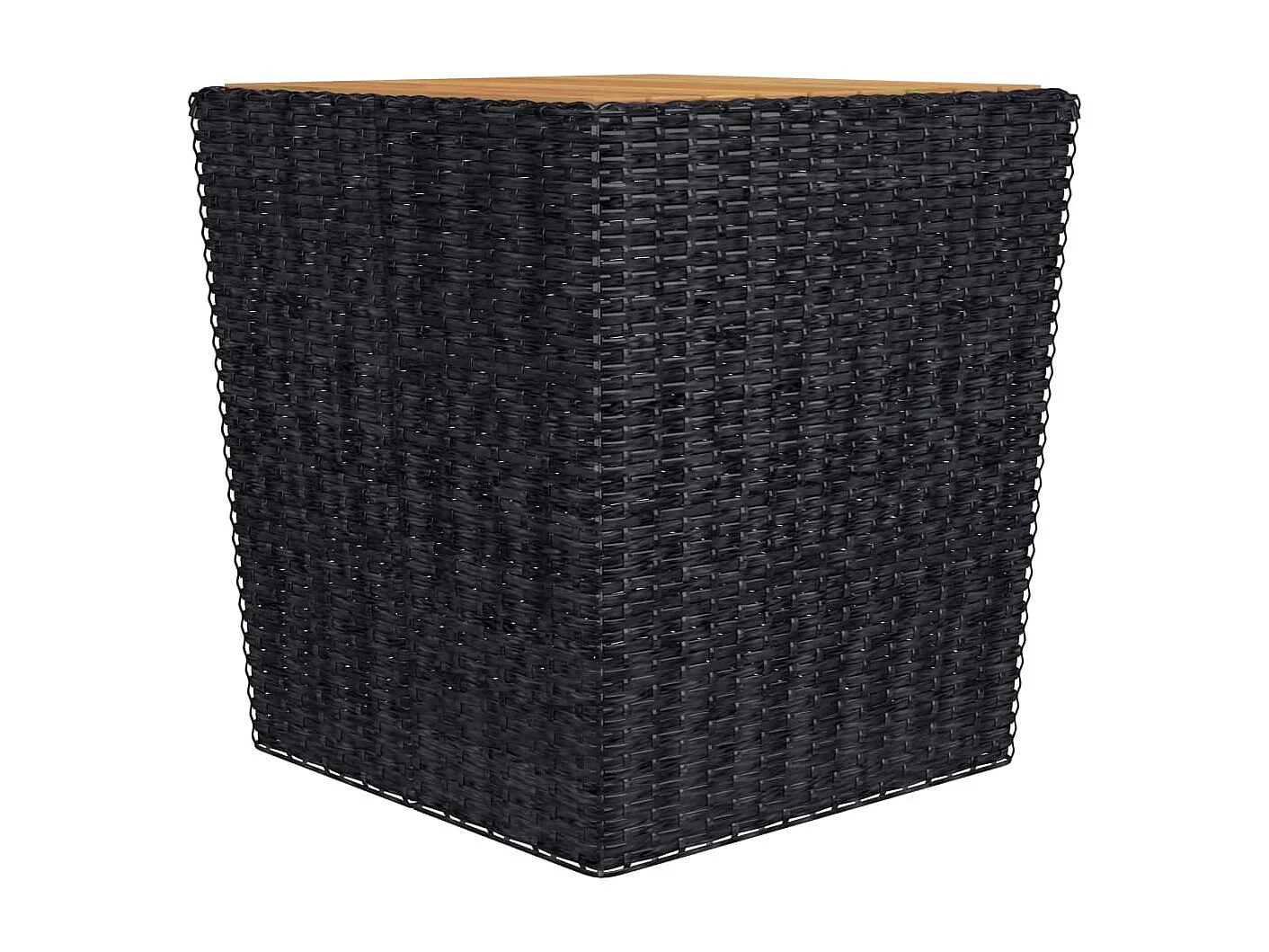 Ensemble de bistro 3 pcs Résine tressée et bois d'acacia Noir 2