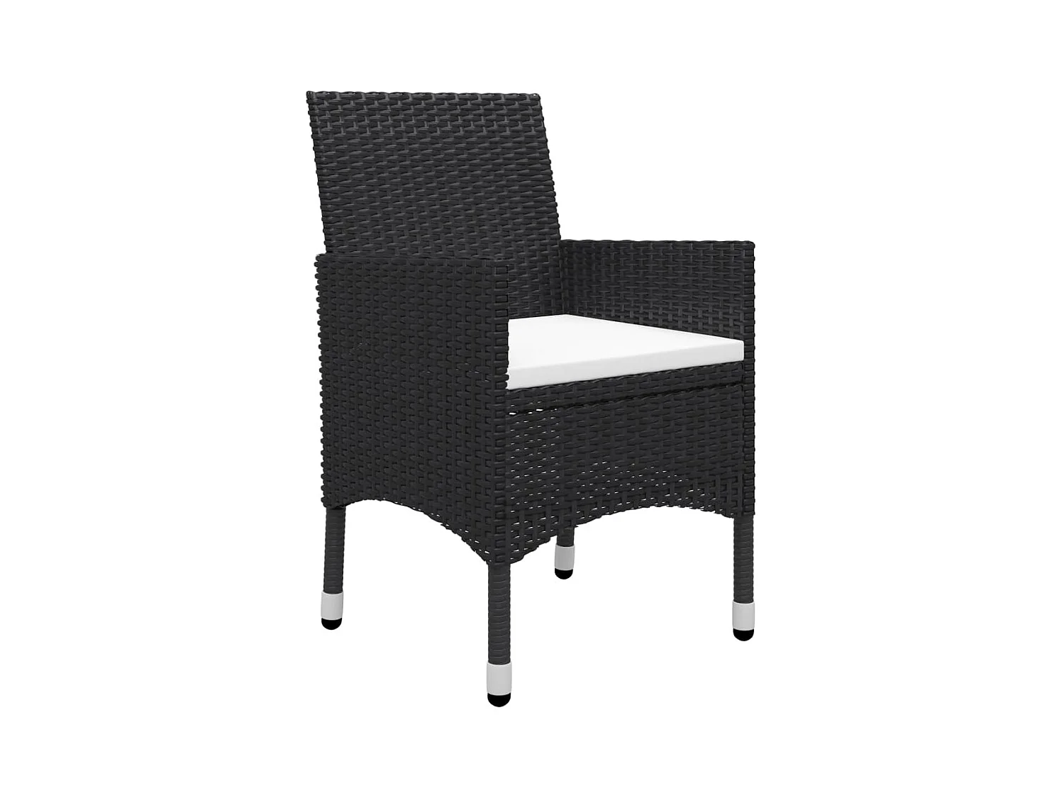 Ensemble de bistro 3 pcs Résine tressée et bois d'acacia Noir 2