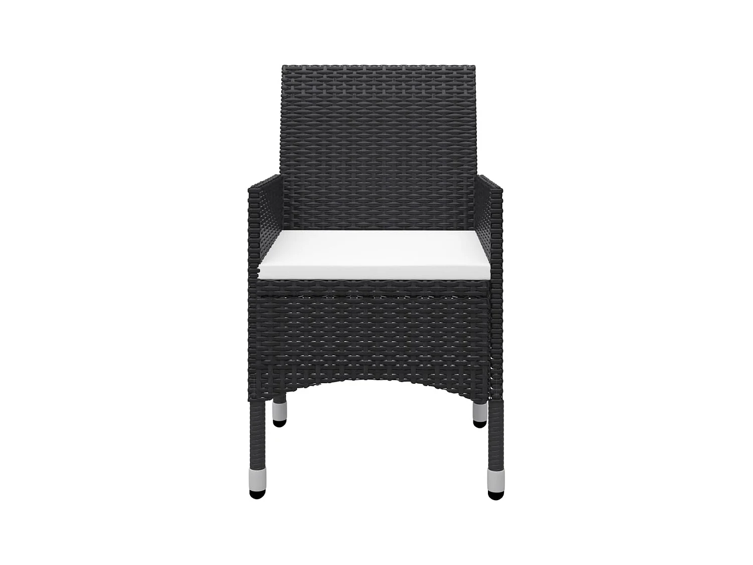Ensemble de bistro 3 pcs Résine tressée et bois d'acacia Noir 2