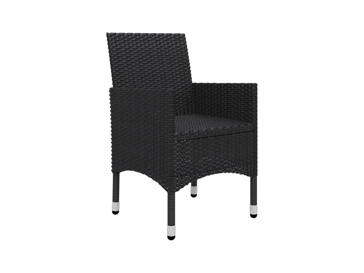 Ensemble de bistro 3 pcs Résine tressée et bois d'acacia Noir 2