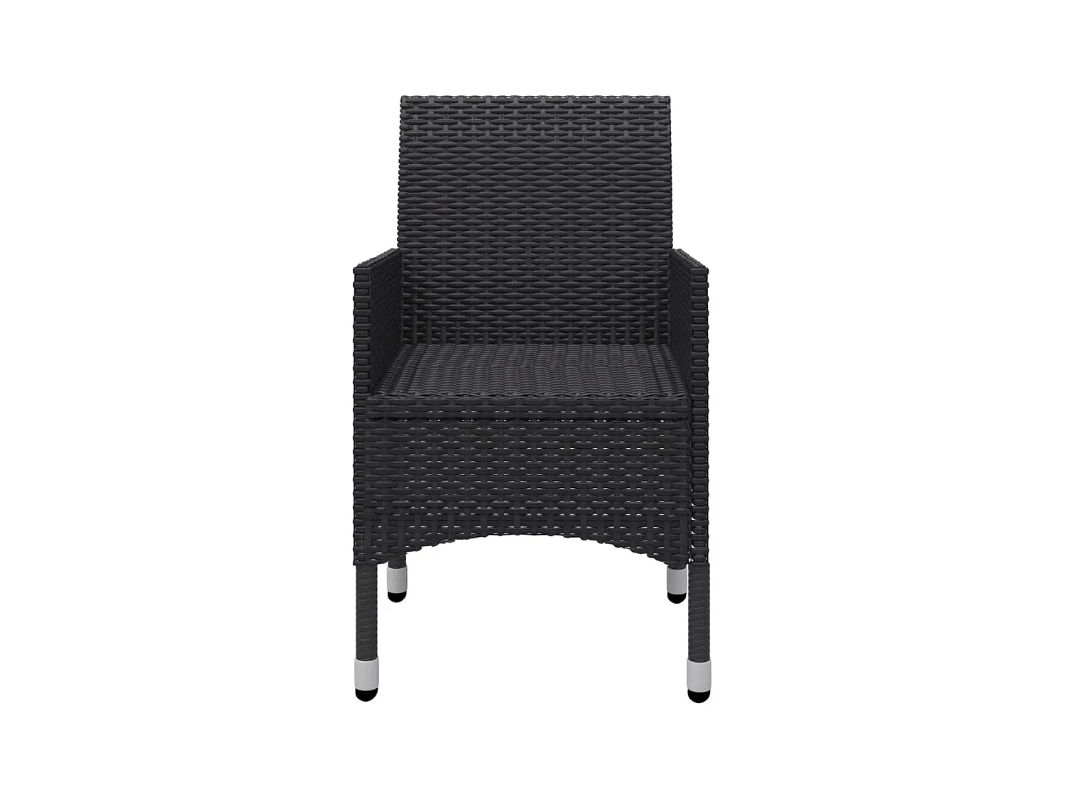 Ensemble de bistro 3 pcs Résine tressée et bois d'acacia Noir 2