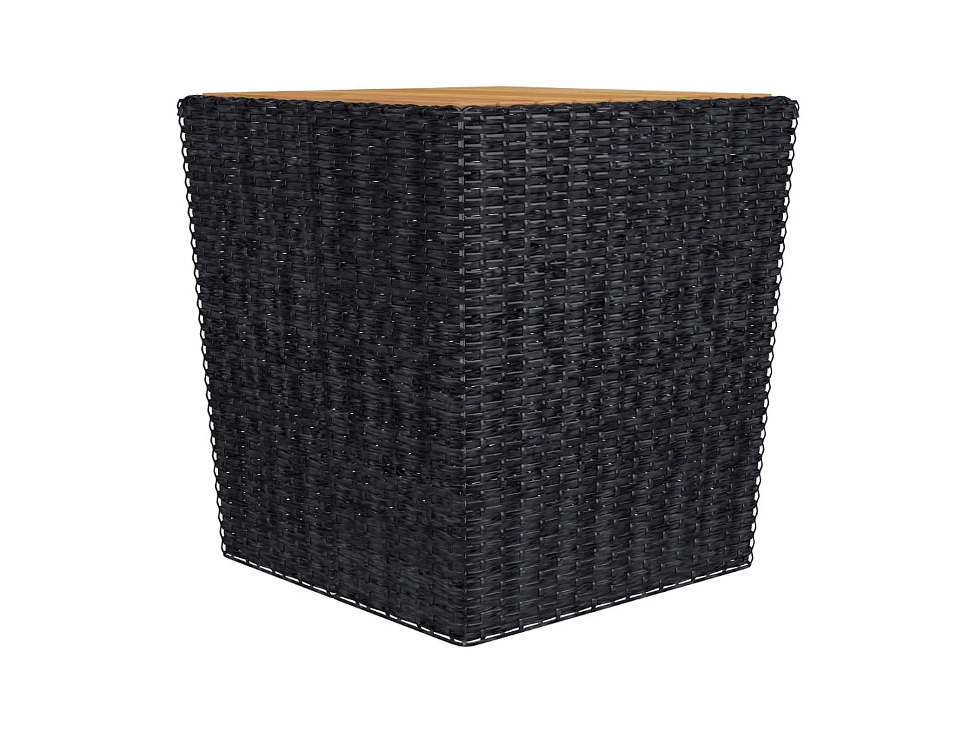 Ensemble de bistro 3 pcs Résine tressée et bois d'acacia Noir 2