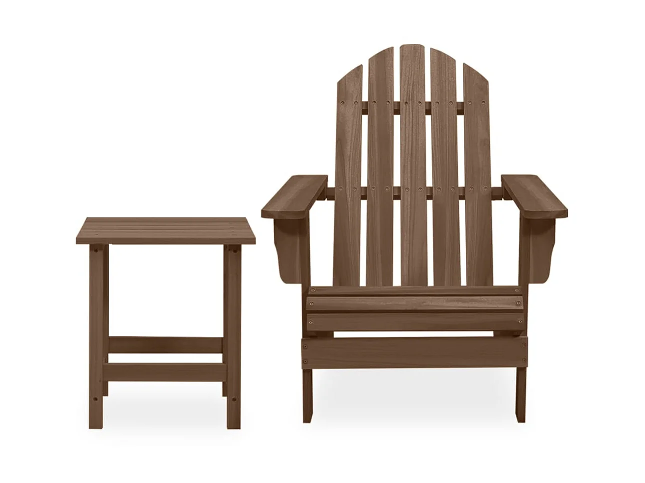 Chaise de jardin Adirondack avec table Bois de sapin Marron