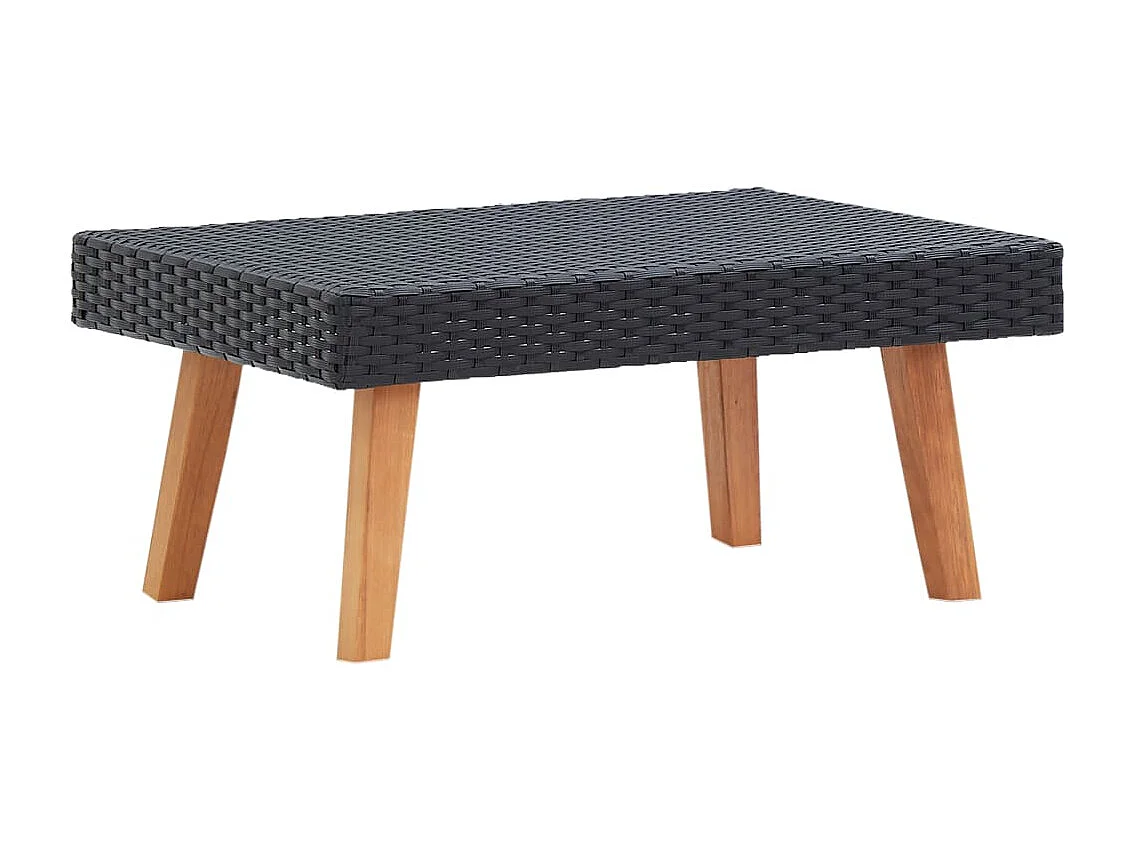 Salon de jardin 4 pcs avec coussins Résine tressée Noir 15