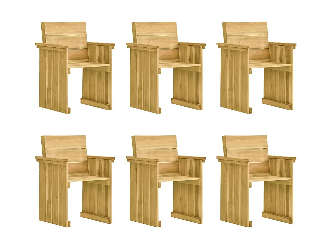 Mobilier à dîner de jardin 7 pcs avec coussins Pin imprégné 12