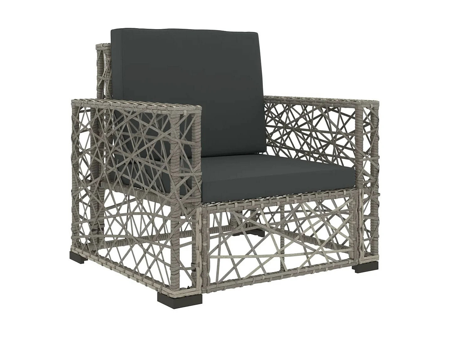 Salon de jardin 6 pcs avec coussins Résine tressée Gris 43