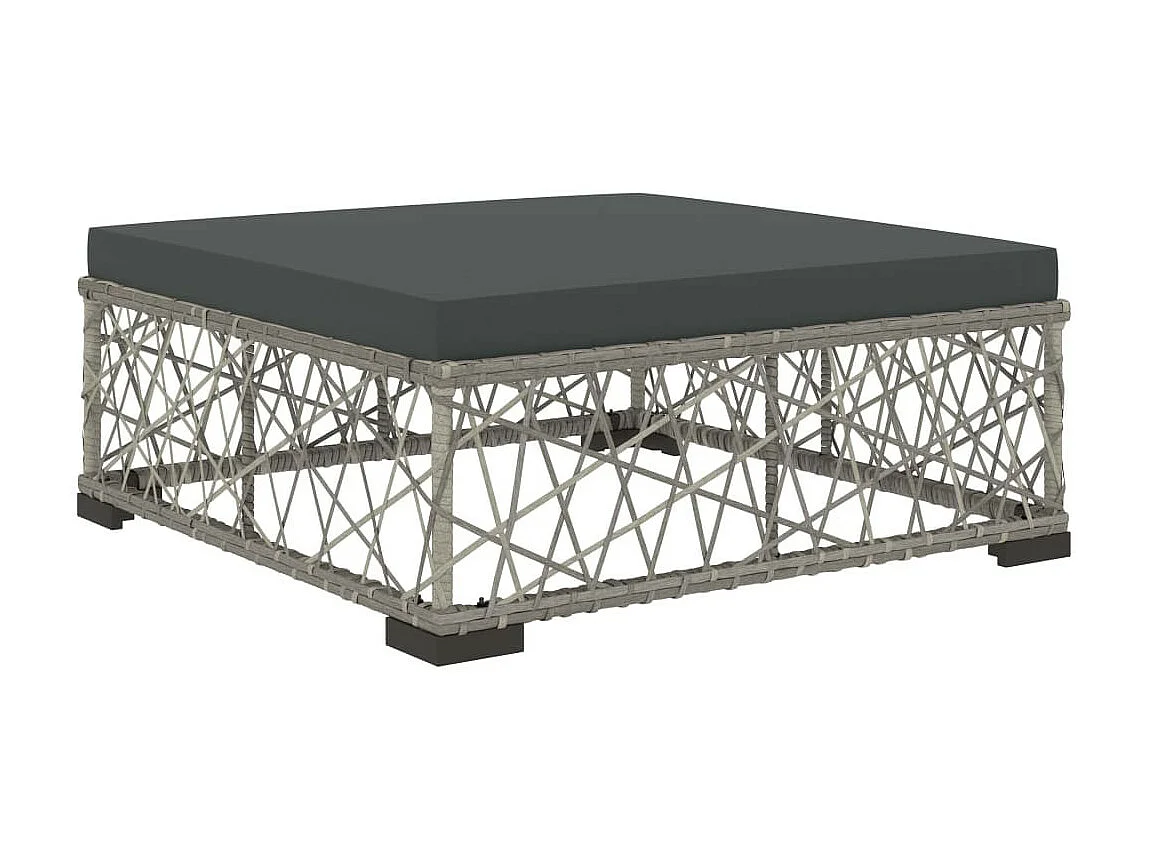 Salon de jardin 6 pcs avec coussins Résine tressée Gris 43