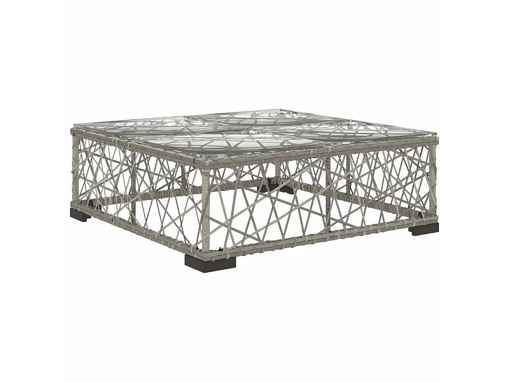 Salon de jardin 6 pcs avec coussins Résine tressée Gris 43