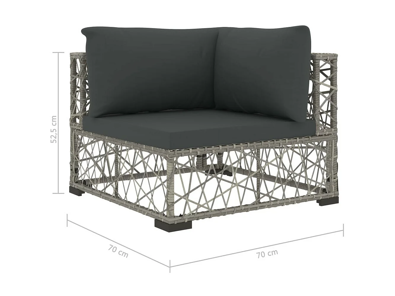 Salon de jardin 6 pcs avec coussins Résine tressée Gris 43