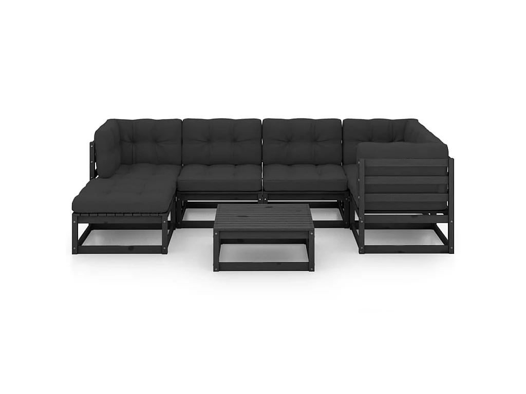 Salon de jardin 7 pcs avec coussins Bois de pin massif 53