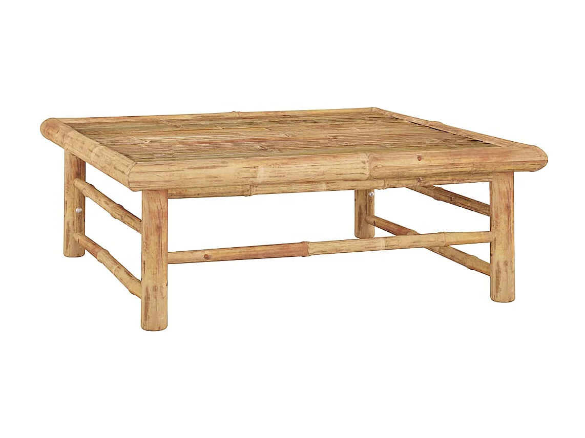 Salon de jardin 4 pcs avec coussins blanc crème Bambou 2