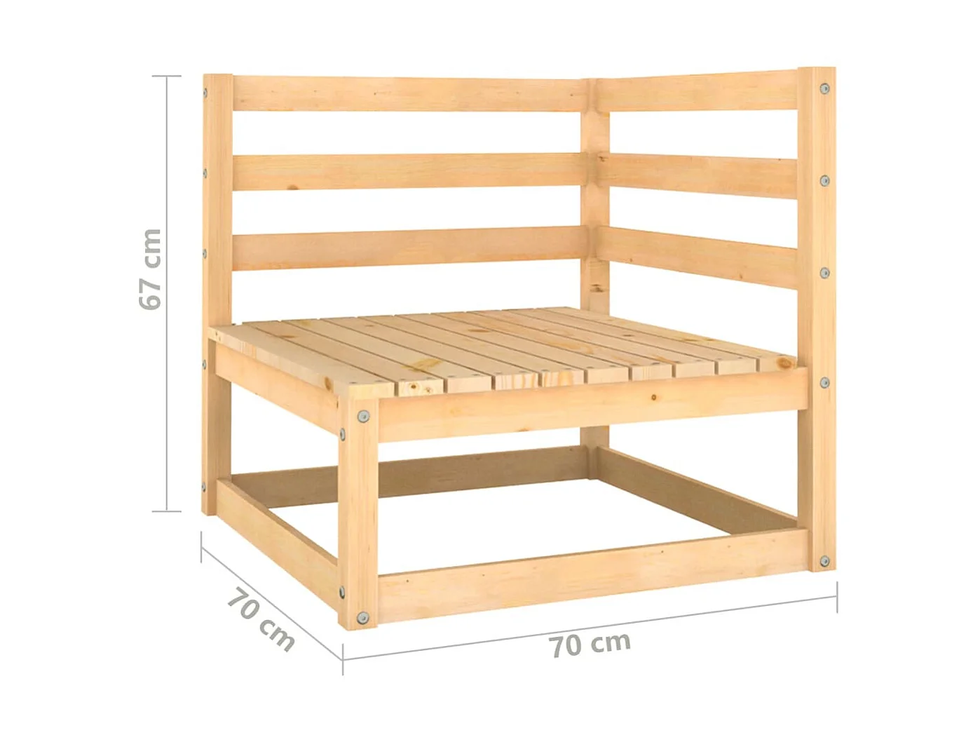 Salon de jardin 8 pcs avec coussins Bois de pin massif 47