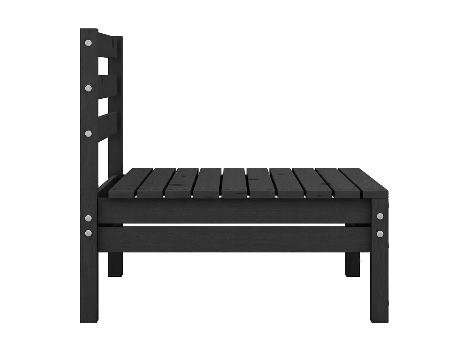 Salon de jardin 4 pcs Noir Bois de pin massif 15