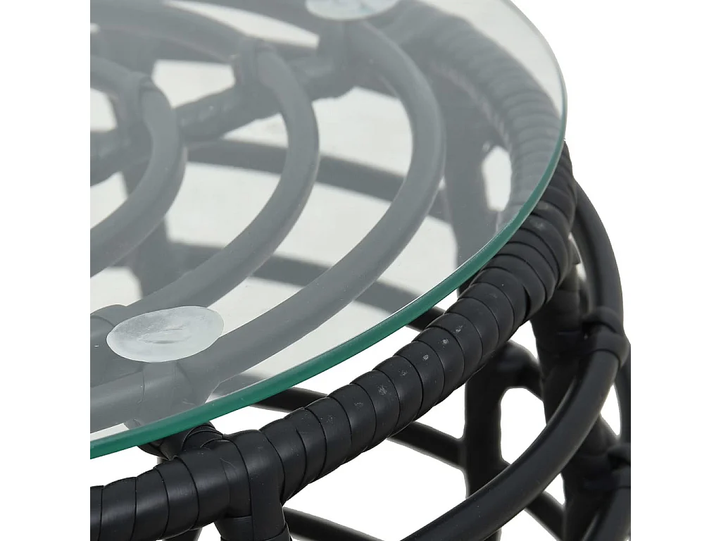 Ensemble de bistro 3 pcs Résine tressée Noir 2