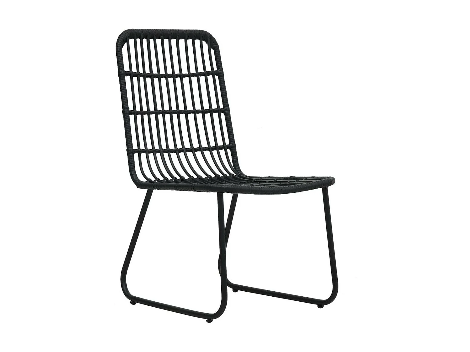 Ensemble de bistro 3 pcs Résine tressée Noir 2