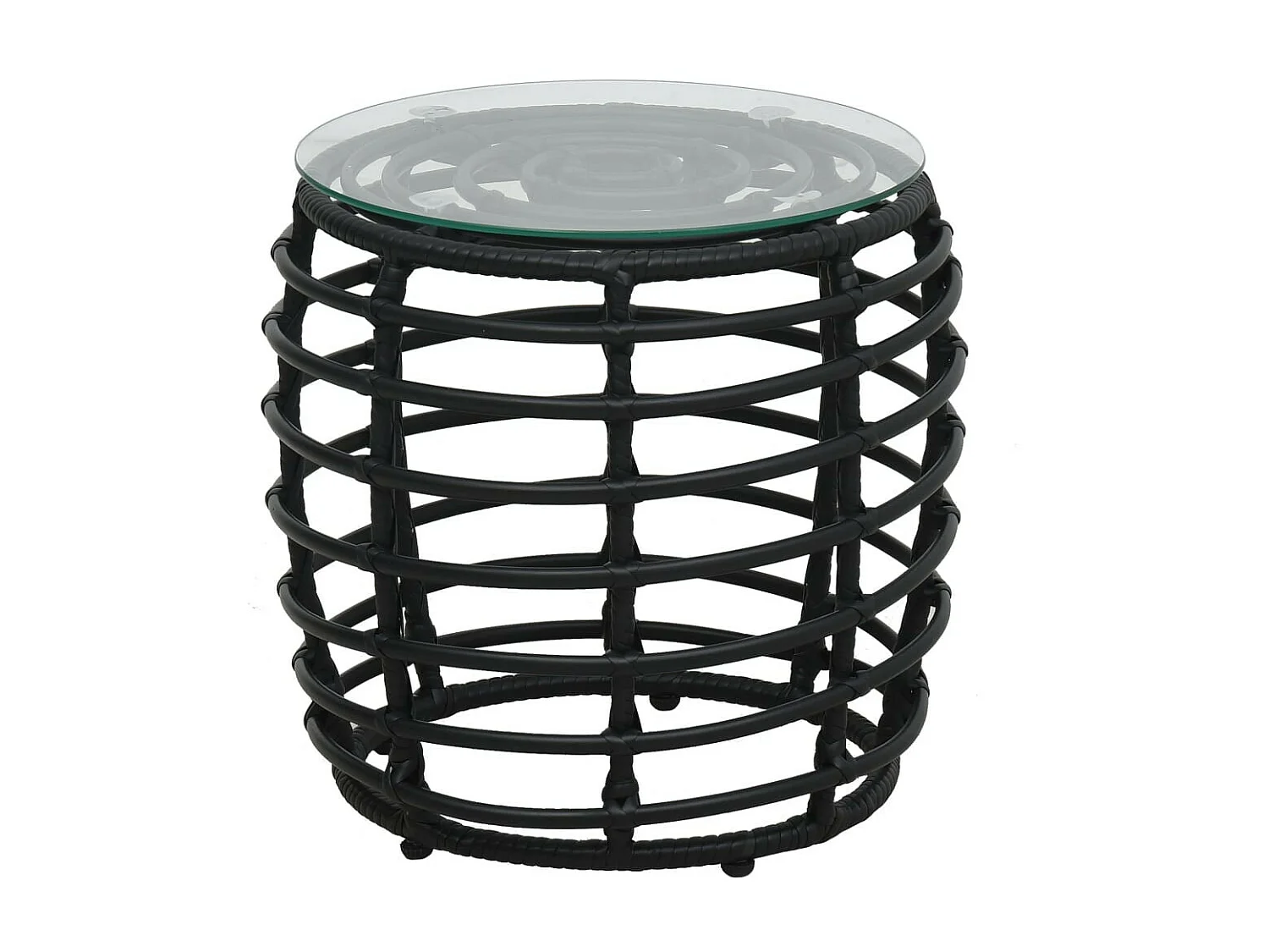 Ensemble de bistro 3 pcs Résine tressée Noir 2