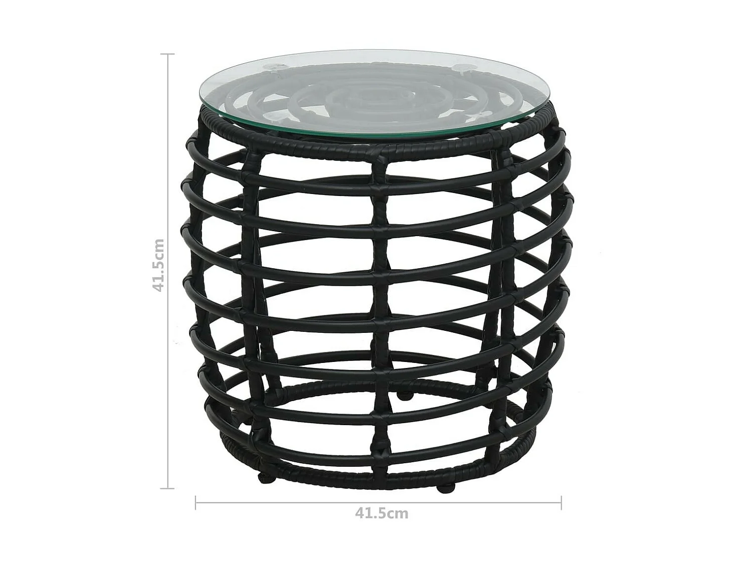 Ensemble de bistro 3 pcs Résine tressée Noir 2