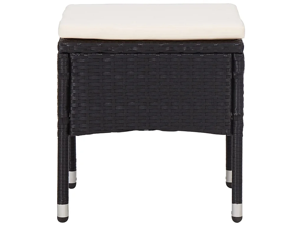 Mobilier d'extérieur 5 pcs Noir Résine tressée et bois d'acacia