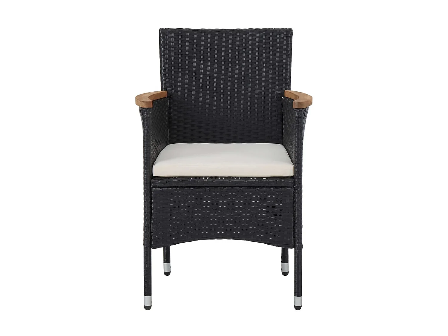 Mobilier d'extérieur 5 pcs Noir Résine tressée et bois d'acacia