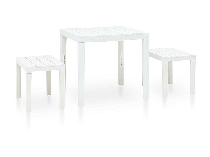 Vicco Set de mesa de comedor Sentio, Antracita, 80 x 80 cm con 2 bancos