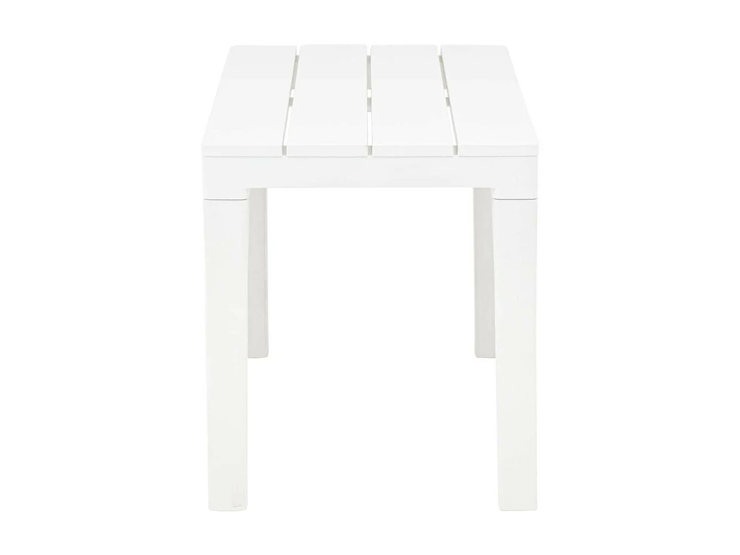 Table de jardin avec 2 bancs Plastique Blanc