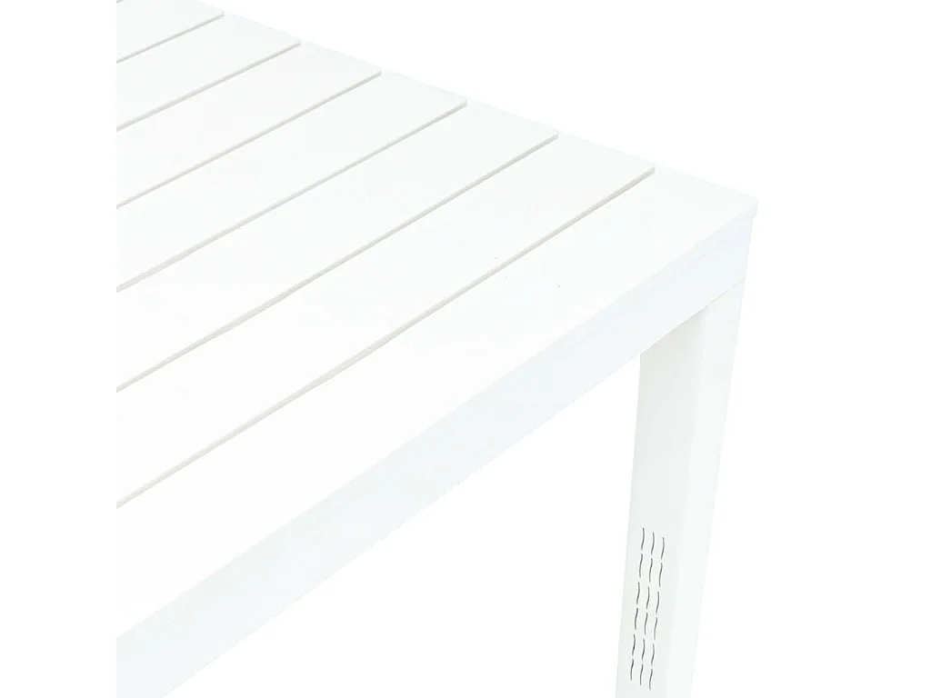 Table de jardin avec 2 bancs Plastique Blanc