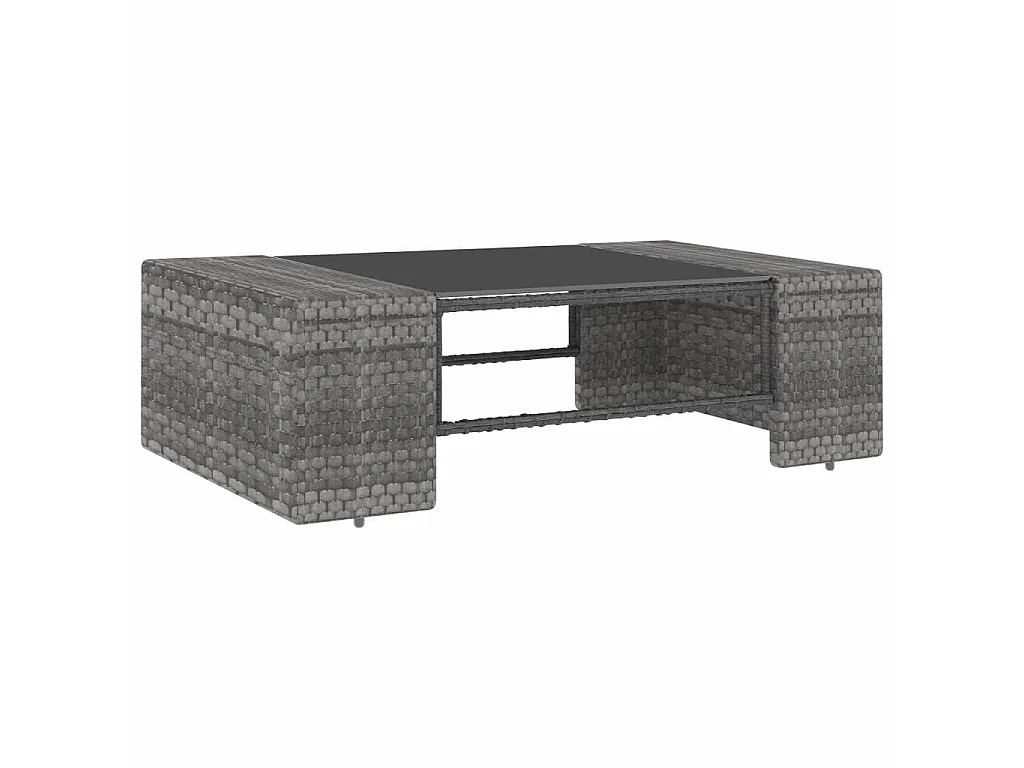 Salon de jardin 7 pcs Résine tressée Gris 3