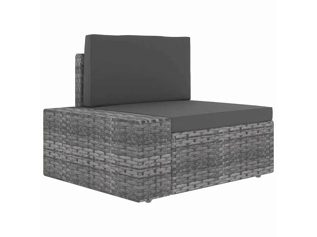 Salon de jardin 7 pcs Résine tressée Gris 3