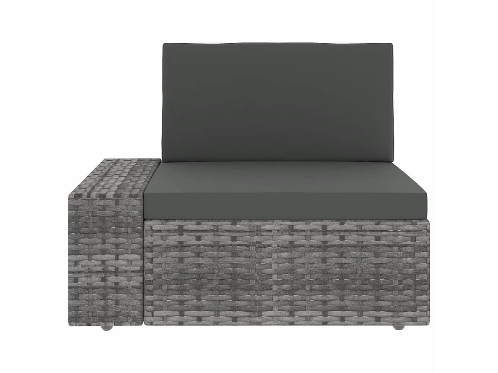 Salon de jardin 7 pcs Résine tressée Gris 3