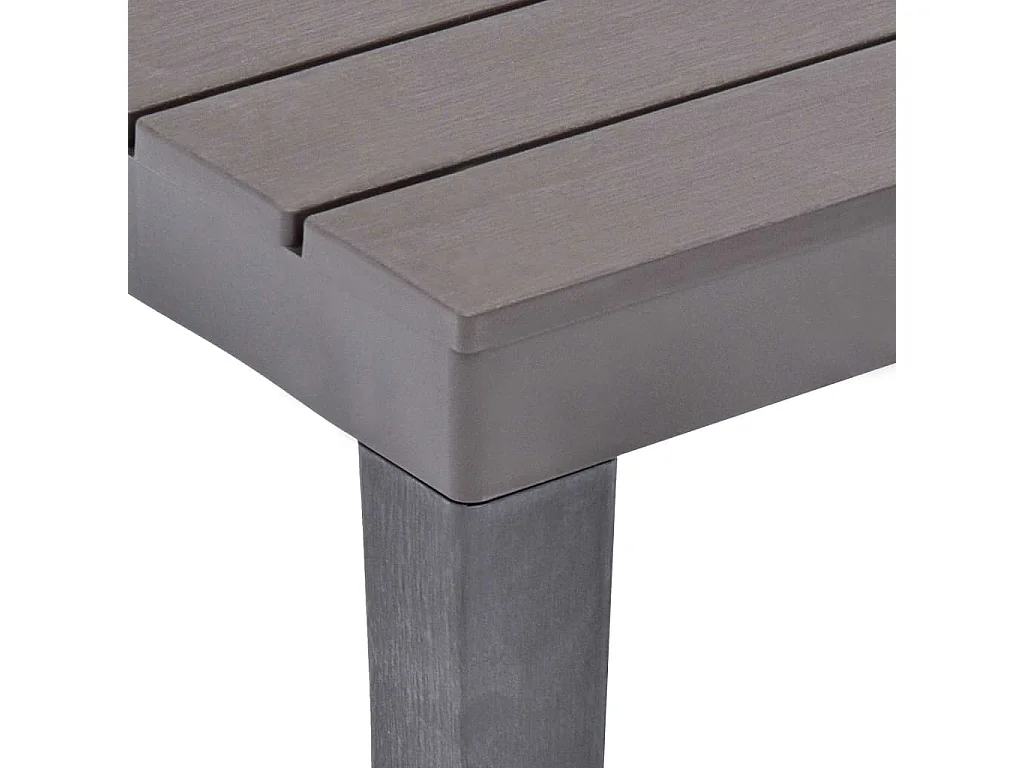 Table de jardin avec 2 bancs Plastique Marron