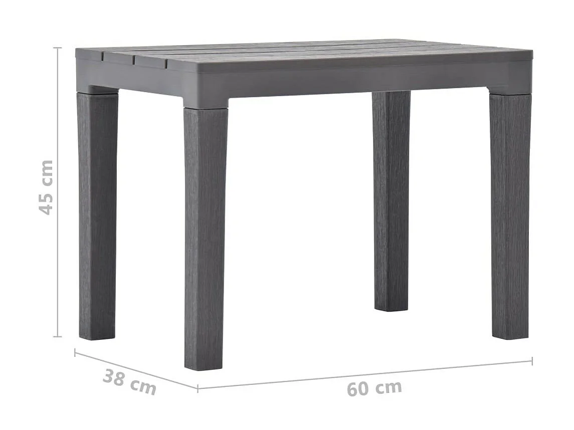 Table de jardin avec 2 bancs Plastique Marron
