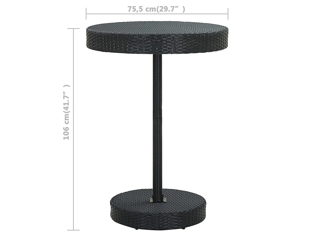 Ensemble de bar de jardin 5 pcs et coussins Résine tressée Noir