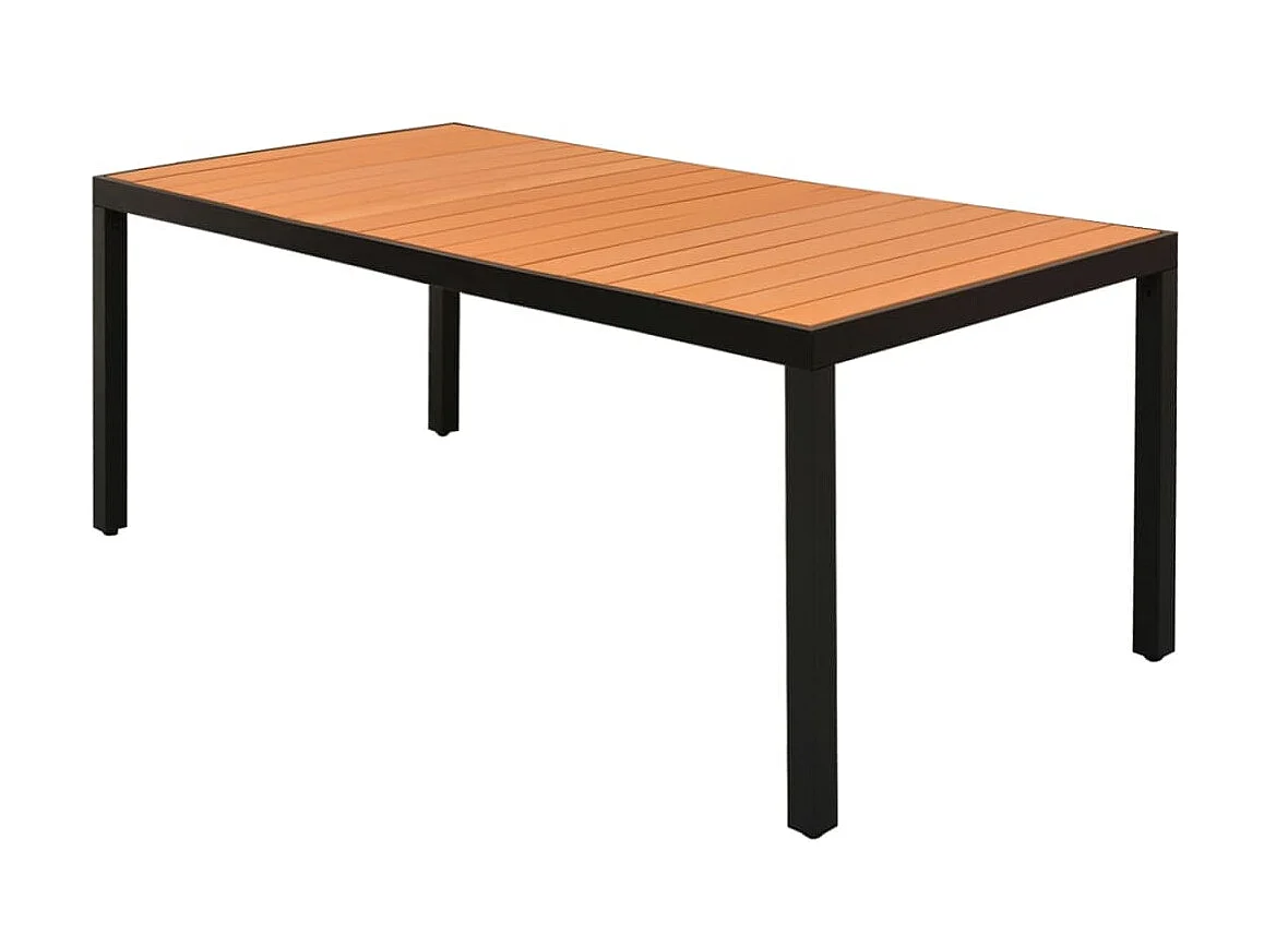 Salon de jardin 9 pcs PVC Résine tressée Noir et marron