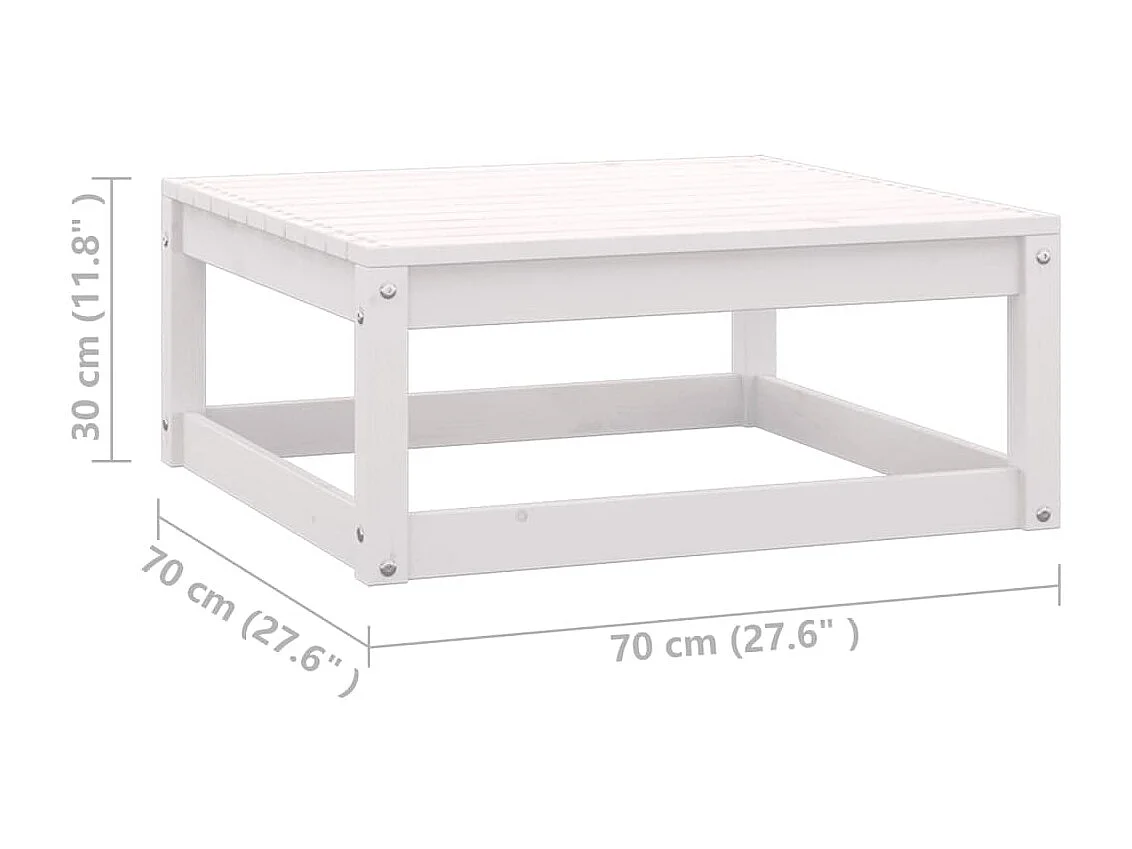 Salon de jardin 8 pcs avec coussins Blanc Bois de pin massif 3