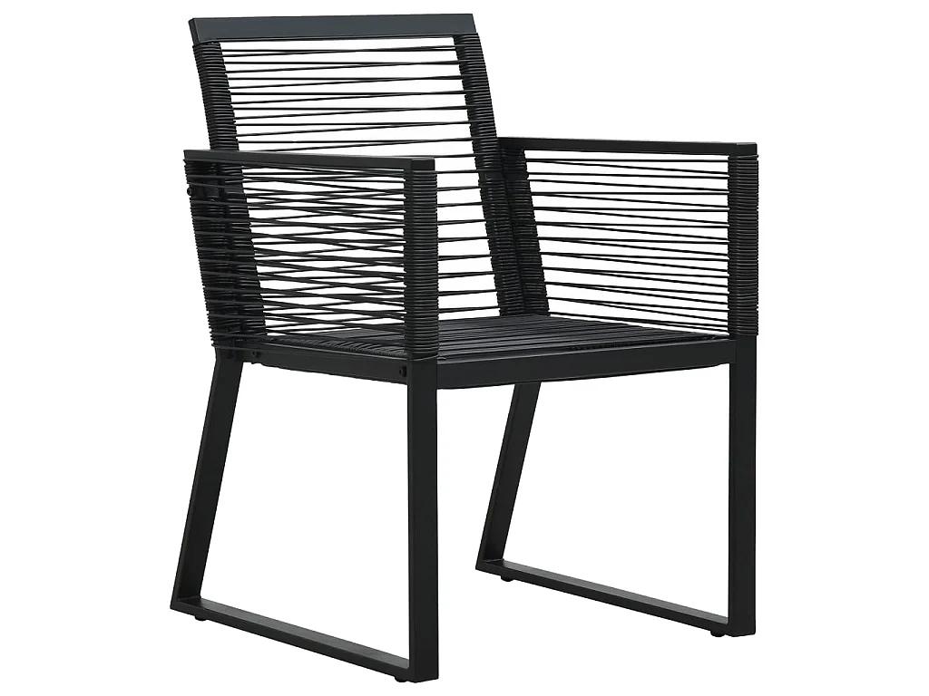 Ensemble à dîner d'extérieur 7 pcs Rotin PVC Noir 6