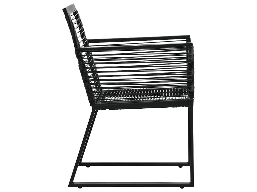 Ensemble à dîner d'extérieur 7 pcs Rotin PVC Noir 6