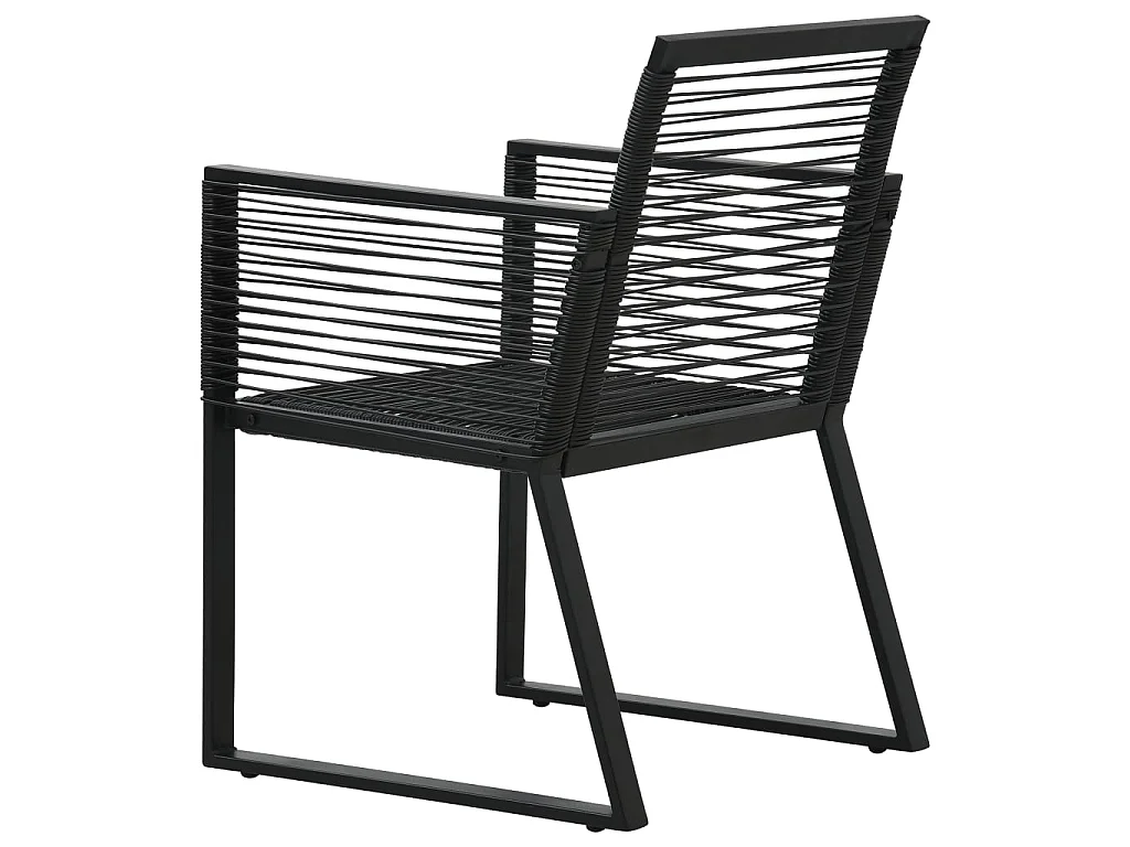 Ensemble à dîner d'extérieur 7 pcs Rotin PVC Noir 6