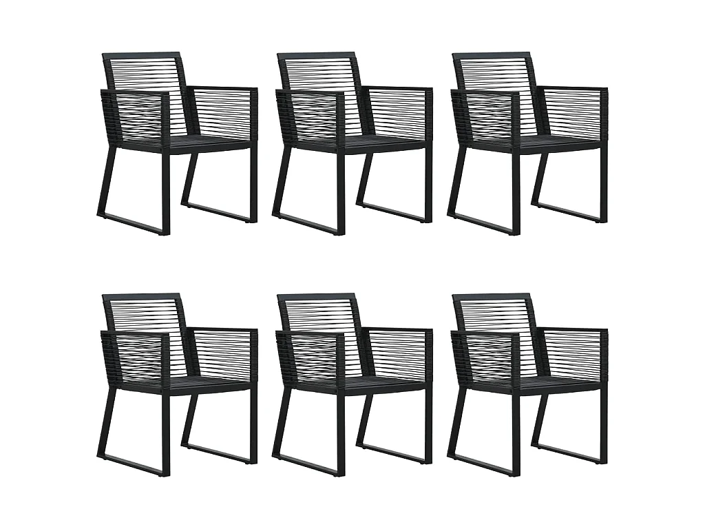 Ensemble à dîner d'extérieur 7 pcs Rotin PVC Noir 6